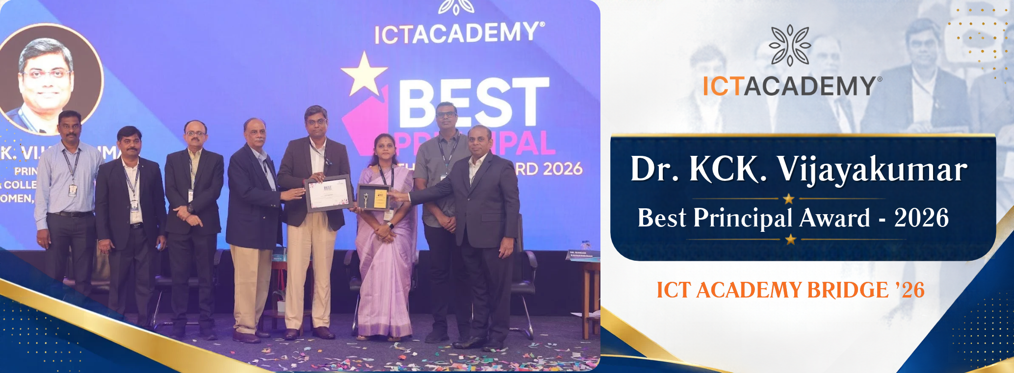 Dr. KCK. Vijayakumar,  “Best Principal Award – 2026”  ICT Academy BRIDGE’26